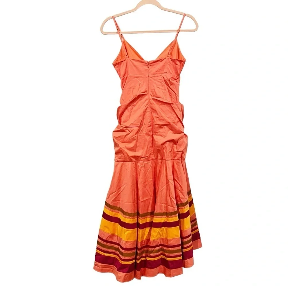 Veronica Beard Fitz Halter Dress sz: 0 XS Coral Sundress Summer Resort Vacation - Picture 3 of 8